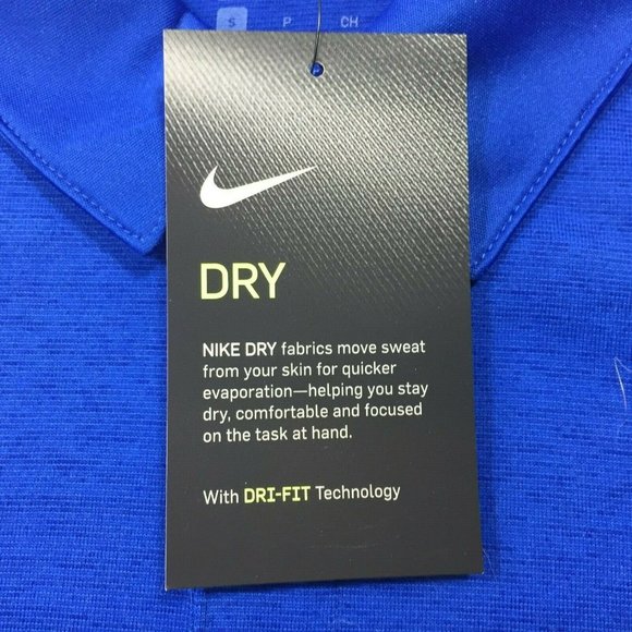 Nike Mens Dri Fit Blue Short Sleeve Polo Shirt Sport Golf Small - Picture 5 of 9
